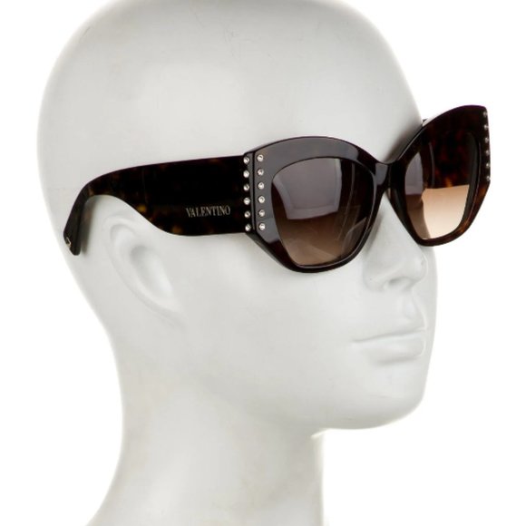 ? NEW Valentino Embellished Cat Eye Havana Sunglasses main image 11